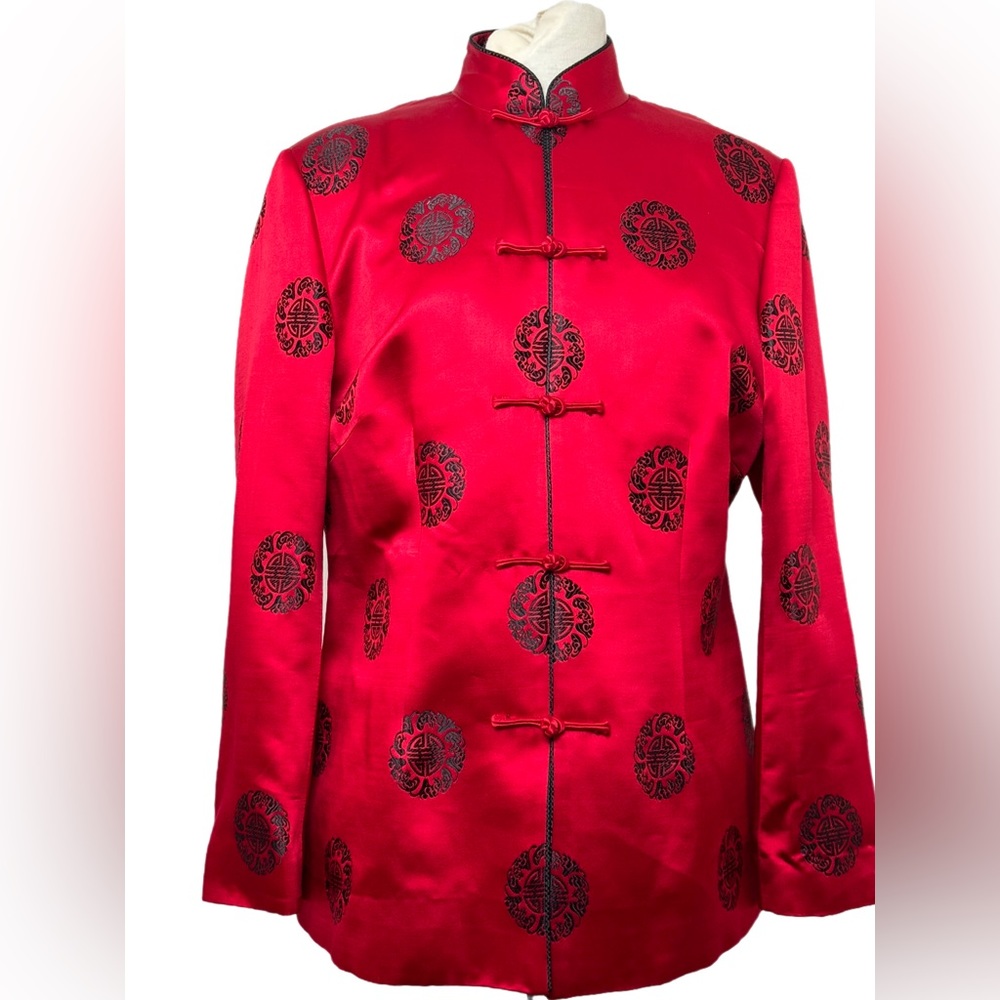 Red Satin Kimono Jacket - Picture 3 of 5